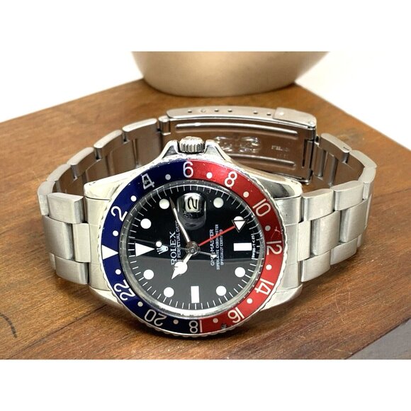 Rolex Men's Watch 1675 GMT Master Automatic Vintage 1968 Black Dial Pepsi Bezel - Picture 8 of 15